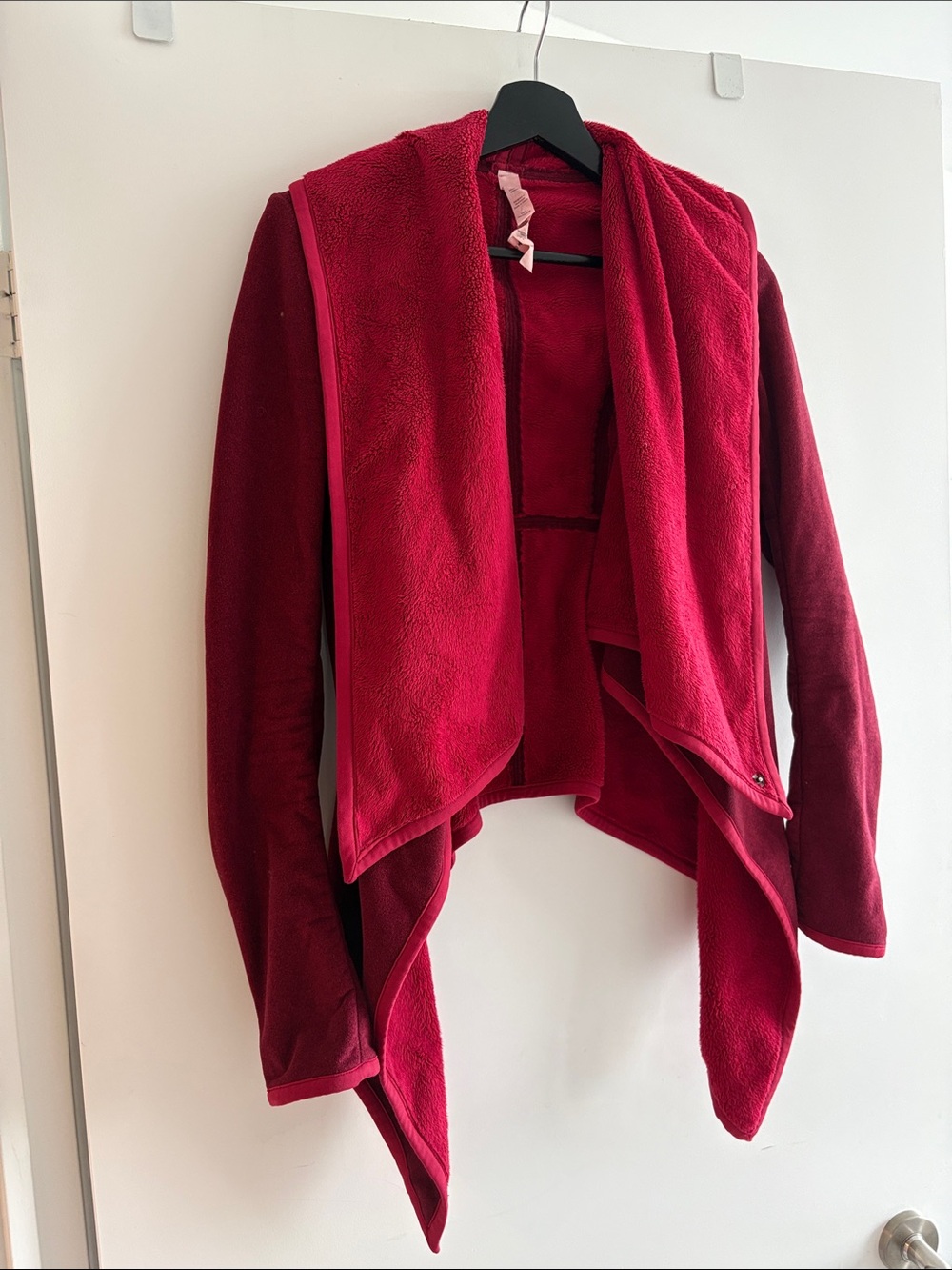 lululemon athletica Draped Open-Front Fleece Cardigan - Deep Red